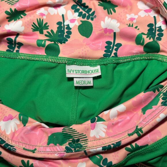 Ivy Storehouse Sorority Green and Pink Workout Leggings - Size Medium - Picture 3 of 3